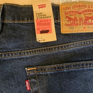 Levi's Blue Straight Jeans with Classic Stitching